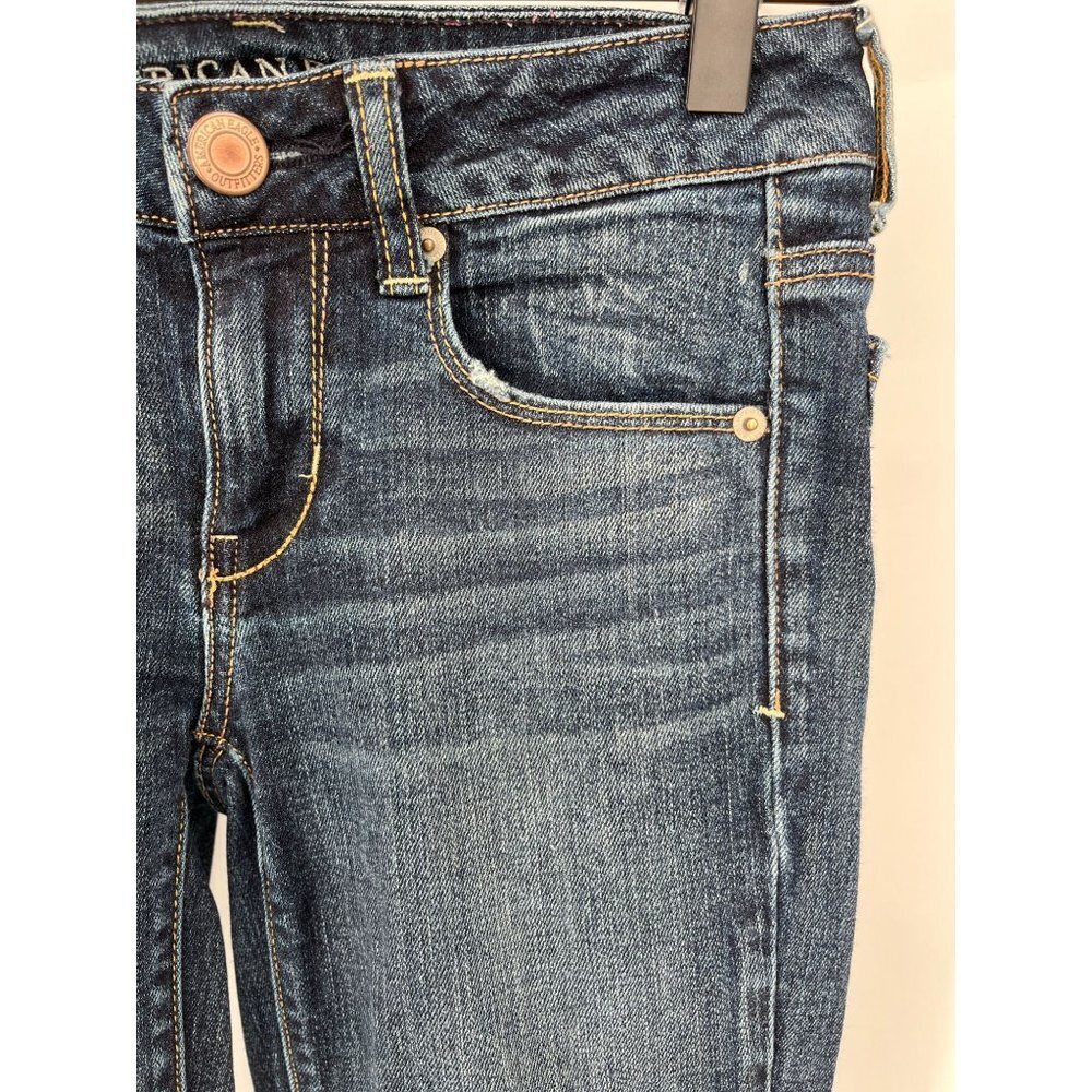 American Eagle Outfitters Womens Skinny Stretch Jeans Size 0 Dark Wash - Picture 3 of 16